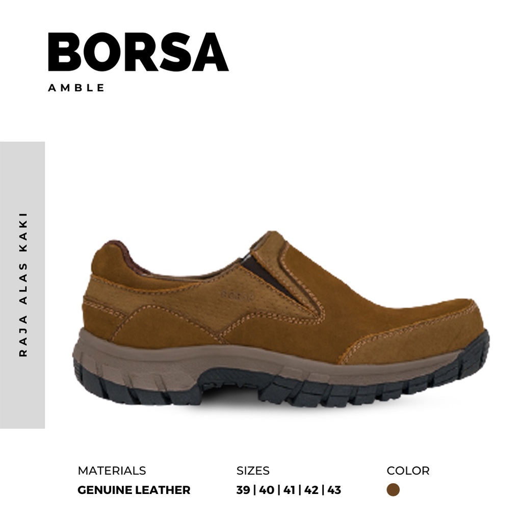 SEPATU SLIP ON PRIA KULIT ASLI | BORSA - AMBLE