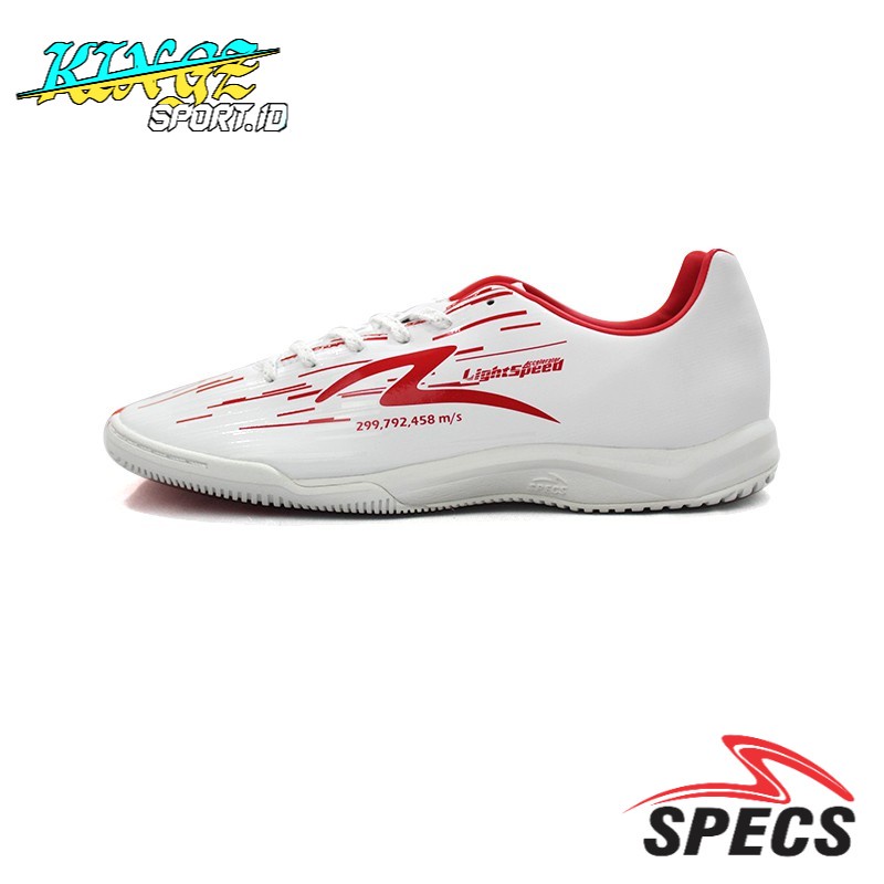 SEPATU FUTSAL ORIGINAL 100% SPECS LIGHTSPEED REBORN IN White Emperor Red White