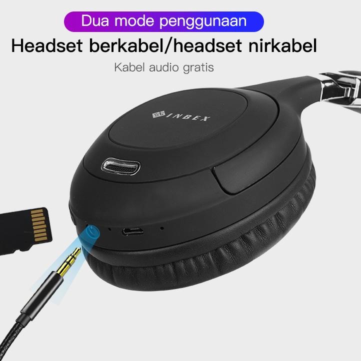Dijamin Miring harga.. INBEX Headphone Gaming Wireless Headset Bluetooth Noise Reduction HiFi Stereo