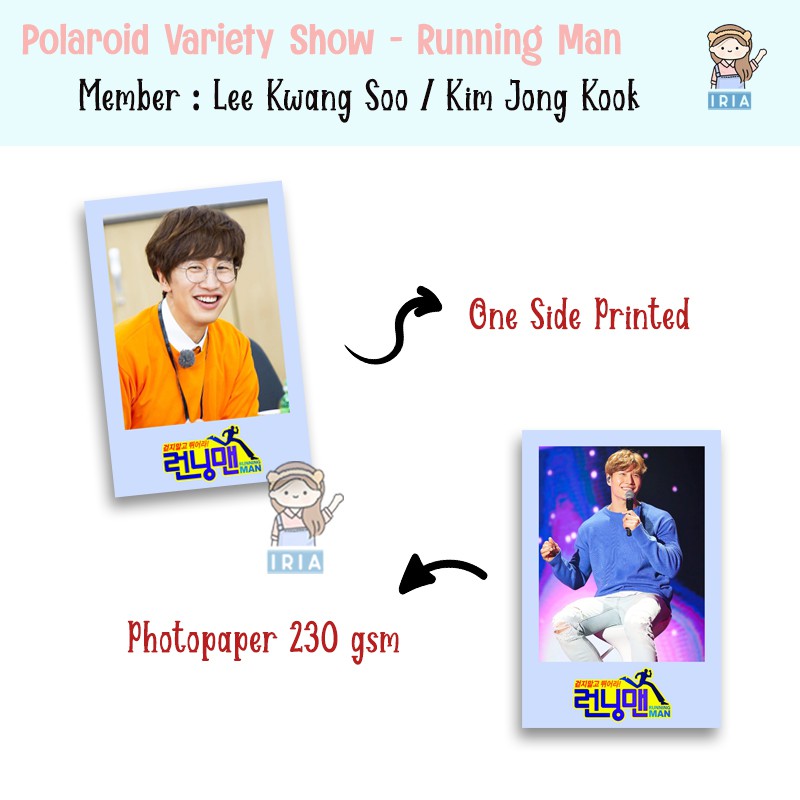 Polaroid / Photocard Running Man Member - Lee Kwang Soo / Kim Jong Kook