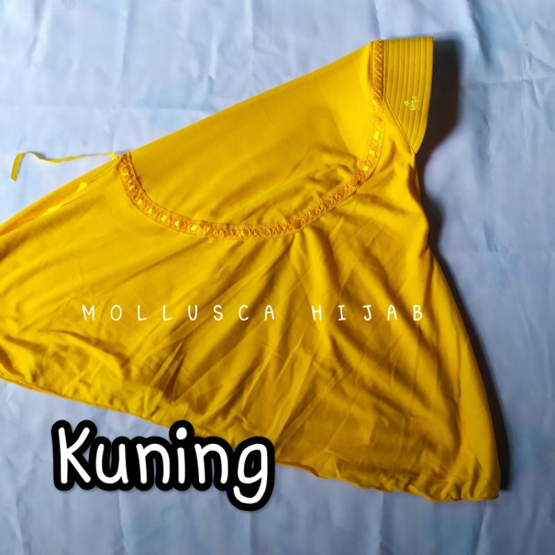 mollusca hijab kerudung jilbab instan anak sekolah sd smp sma dan dewasa warna kuning