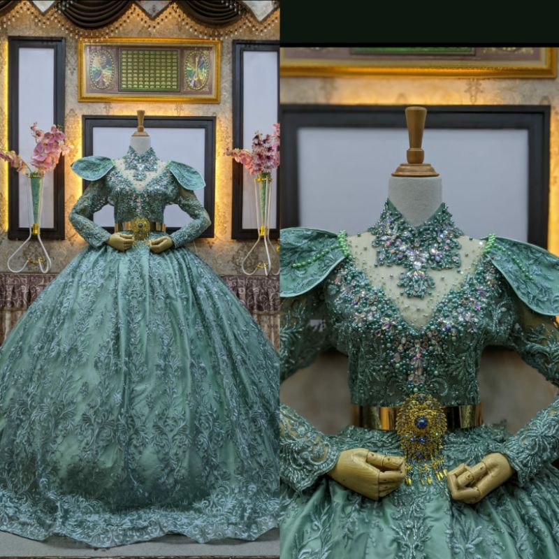 GAUN PENGANTIN BARBIE BEREKOR TILE AKAR TRIDI//GAUN PENGANTIN MEWAH BEREKOR//KEBAYA