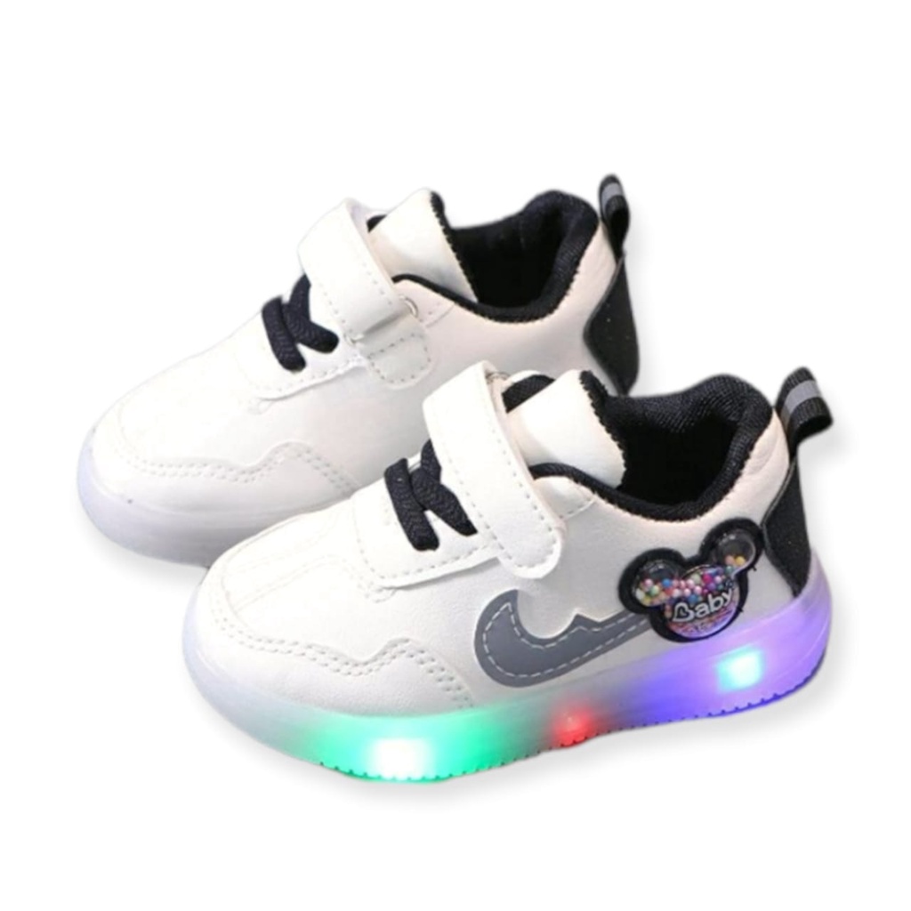 Juragan Junior [COD] Sepatu MAIKY Lampu LED Anak Perempuan Import Size 21-30