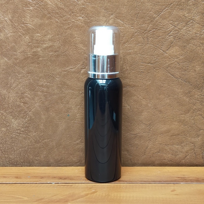 BOTOL PLASTIK 100ML HITAM SPRAY GOLD SILVER / BOTOL HITAM 100 ML / BOTOL KOSMETIK ISI ULANG