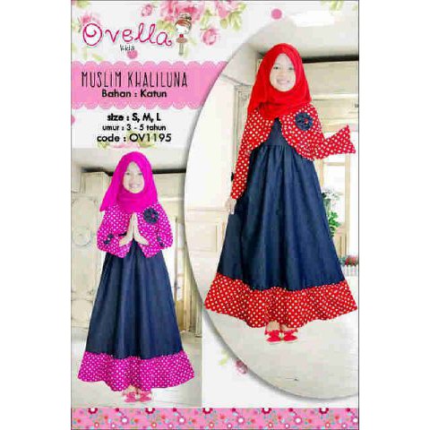 gamis anak/baju muslim anak perempuan/stelan muslim anak cewe/stelan muslim anak/baju anak cewe
