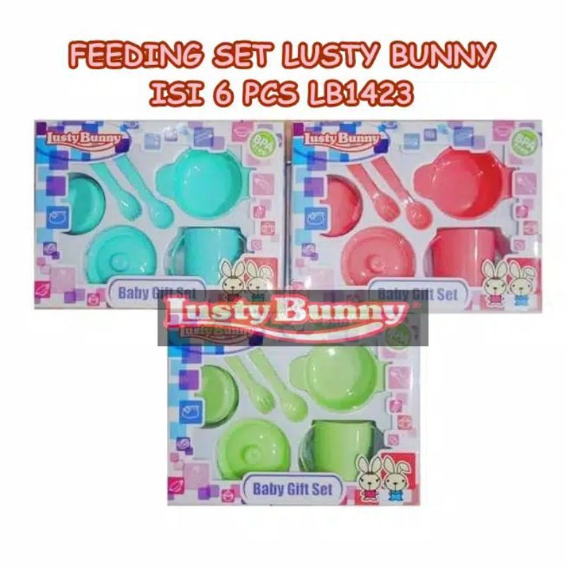 Lusty Bunny Feeding Set Peralatan Makan Bayi Lustybunny Feedingset Baby Gift LB1423 Alat Makan Bayi 