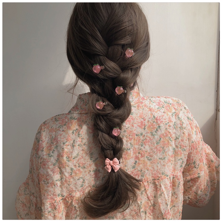 IFYOU Jepit Rambut Scrunchies Bentuk Pita Hati Bunga Warna-Warni Untuk Wanita