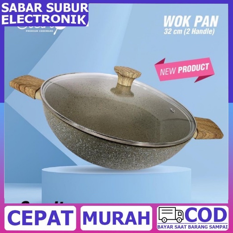 STEIN COOKWARE Granite Series Wok Pan 32 cm