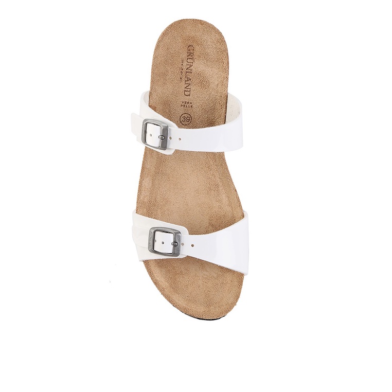 SANDAL SLIDE KULIT GRUNLAND WANITA ORIGINAL SLINGBACK FLAT PUTIH GRW06