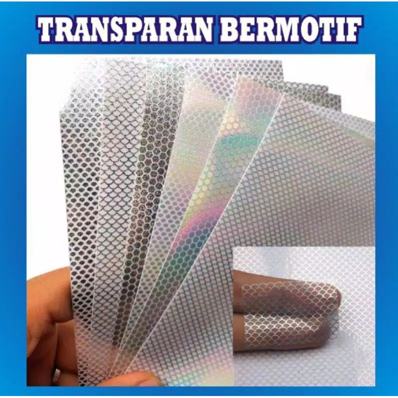 Stiker Hologram Transparan Motif Sisik Ikan