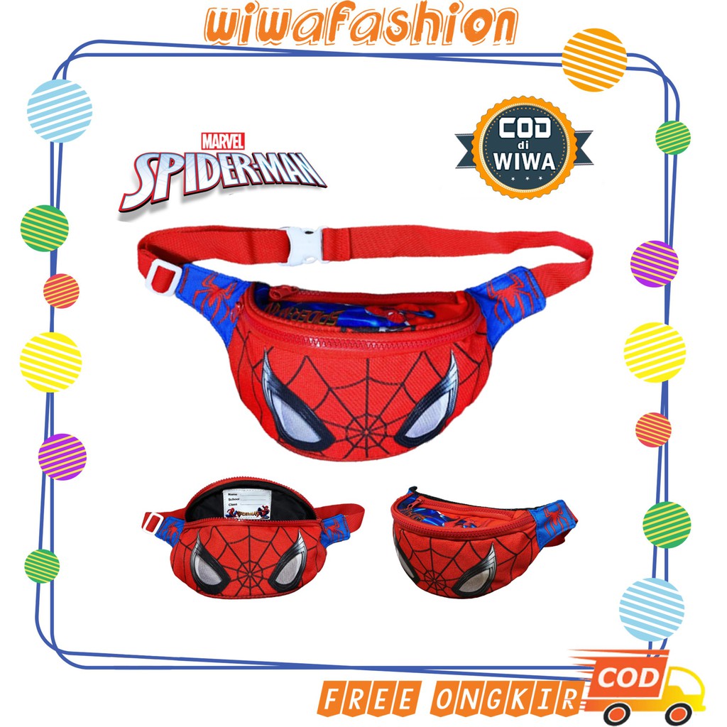Tas Pinggang Anak Spiderman / Waistbag Selempang Karakter