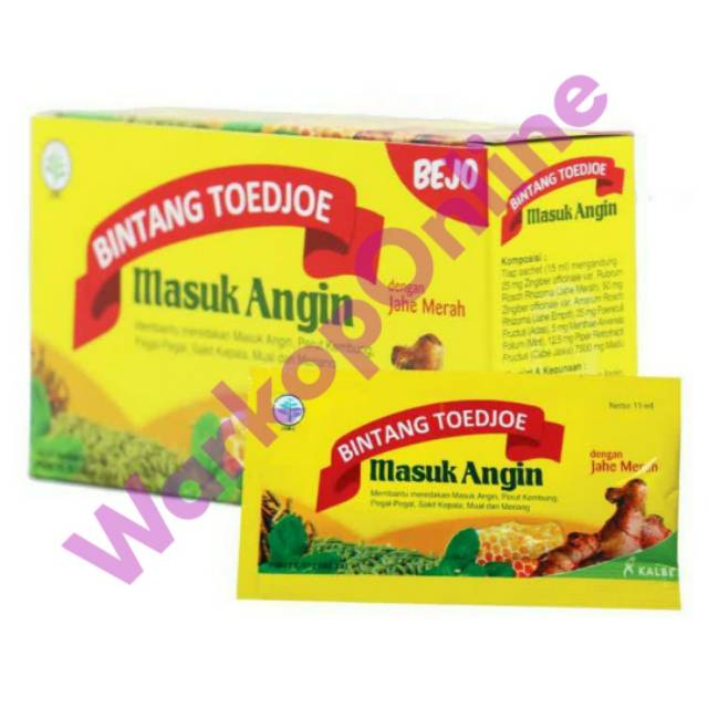 

Bejoe Bintang Toejoe Obat Masuk Angin perut kembung pegal Pegal sakit kepala mual dan meriang Jamu