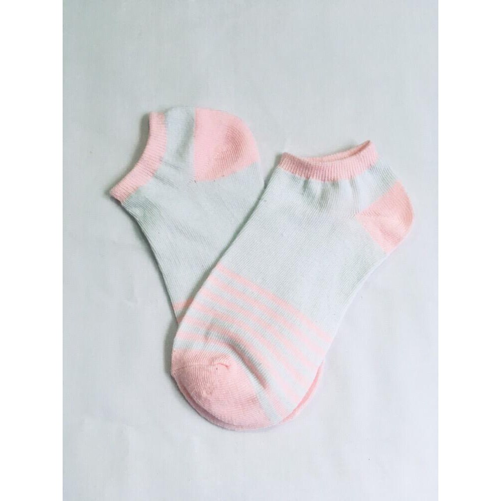 FAYES Kaos Kaki Wanita Ankle Kaos kaki Cute Kaos Kaki Motif Kaos Kaki Semata Kaki Socks U16-H03 PINKWHITE