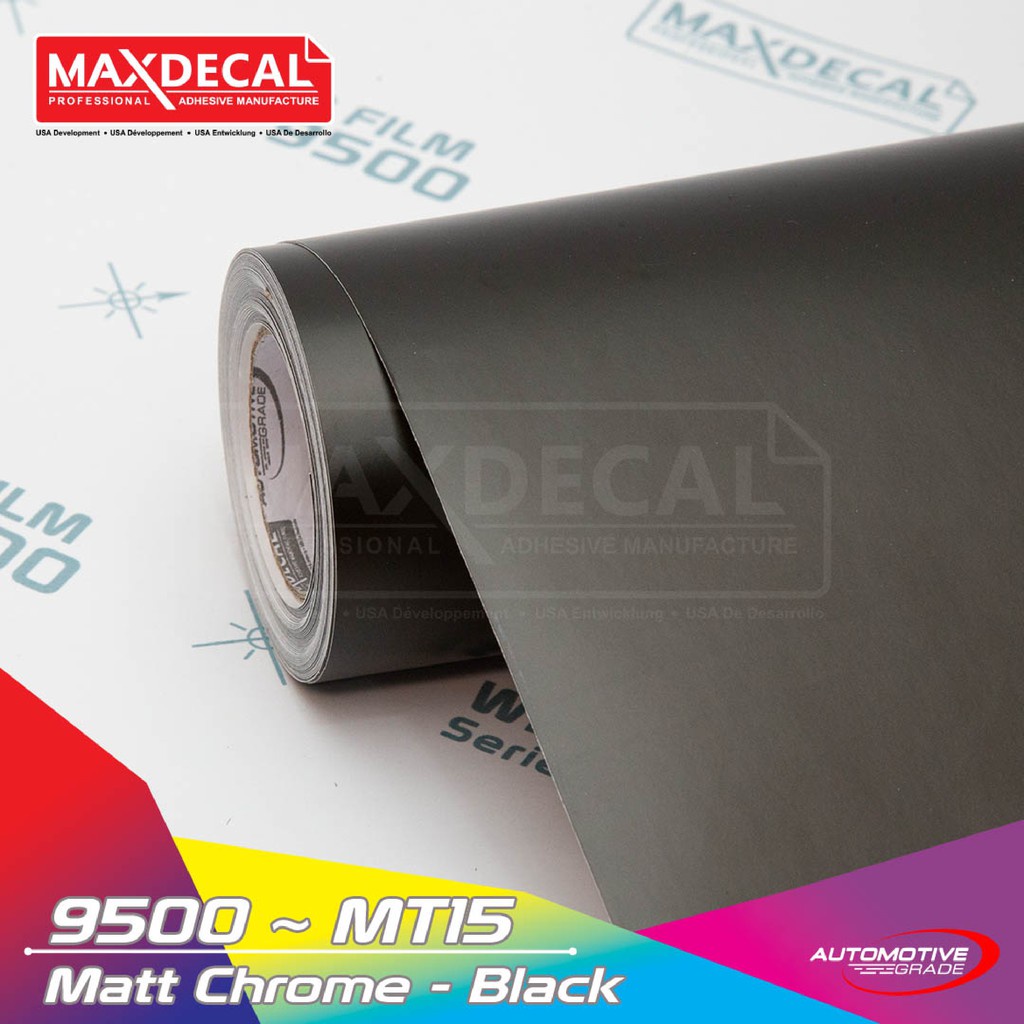 Maxdecal 7500 MT15 Matte Chrome Black, Wrap Series Sticker, Roll 50cm x 9m