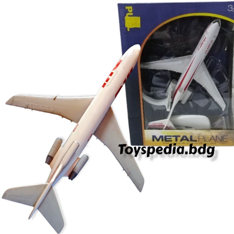 Diecast Miniatur Pesawat Boeing 727 Light And Sound