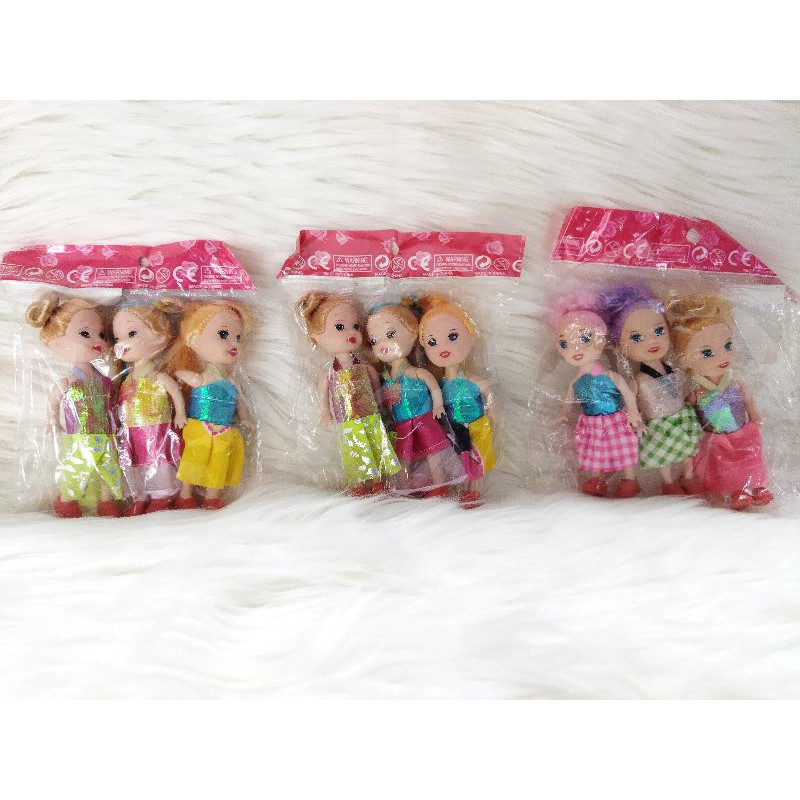 Mainan Boneka Mini Barbie 3pcs Berbie Anak Berbi Kecil