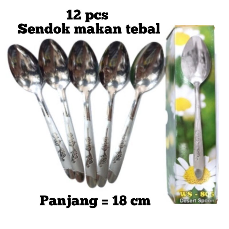 SENDOK MAKAN 18CM SEPERTI SUPER DOLL 1 LUSIN LUSINAN 12PCS TEBAL MURAH