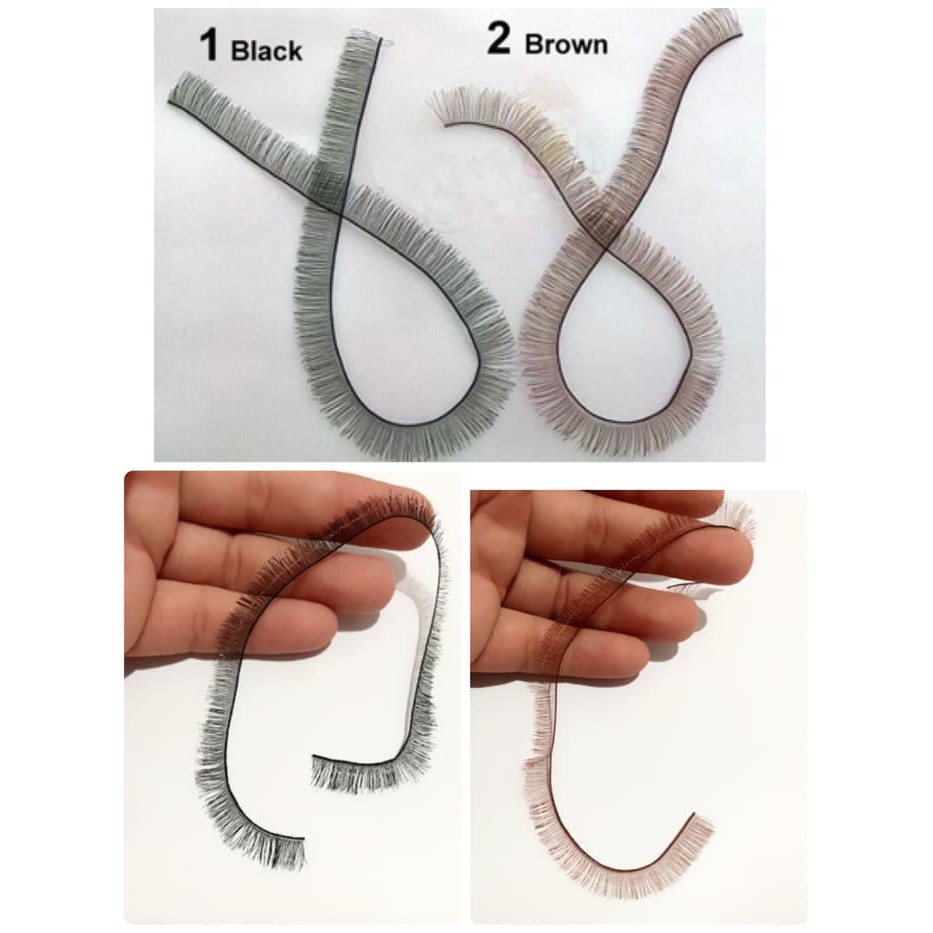 doll hair barbie eyelash bulu mata boneka fake bjd doll barbie - Hitam