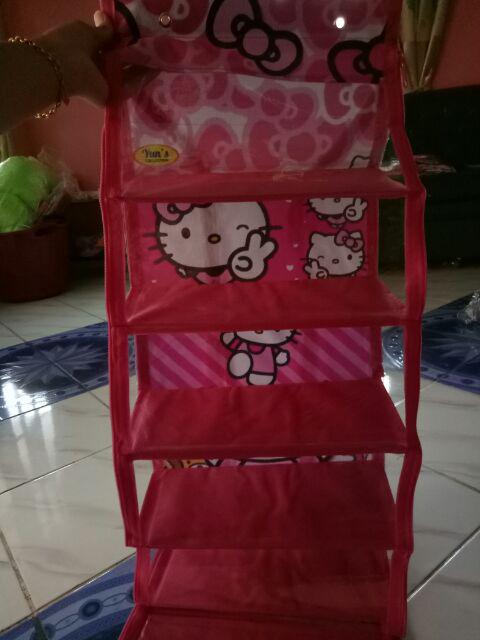 Rak Gantung Organizer Set 3in1 Rak Tas,sepatu,jilbab+hanger Besi Banner Karakter 1 Kg
