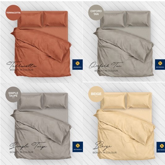 Sprei Katun Jepang Polos Jacquard Kendra Ukuran 180x200 160x200 Tinggi - 160x200x25, Hazelnut