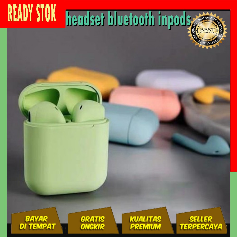 HEADSET BLUETOOTH BLUTUT BLUETUT INPODS I12 MACARON /GEN 3 TWS/I12S AIRS PRO ORIGINAL