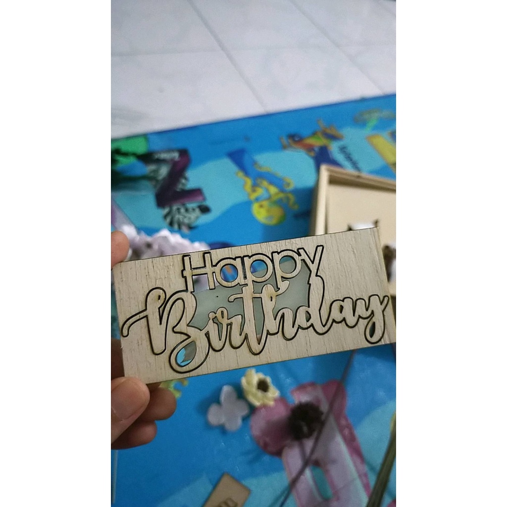 Chipboard Happy Birthday / Hiasan Ulang Tahun