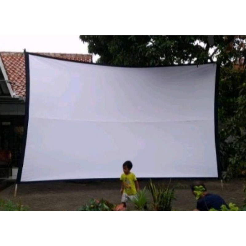 layar proyektor ukuran 200 x 350 bahan tanpa sambung