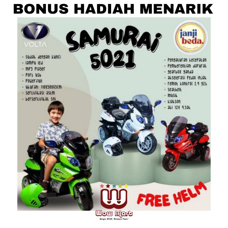Mainan motor AKI anak shp SAMURAI VOLTA 5021 SHP TOYS FREE TIKAR