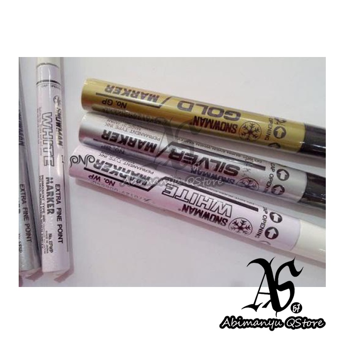 spidol warna permanent snowman, white, gold, silver