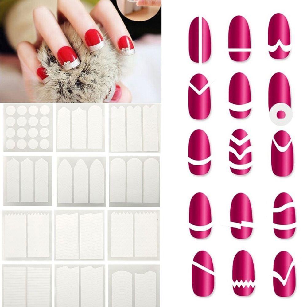 Needway   Stiker Stensil Fashion French Manicure Guides Guide Manikur