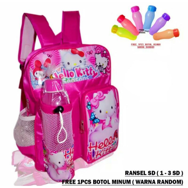 Tas Ransel Anak Perempuan SD Anime free Botol minuman. cb.