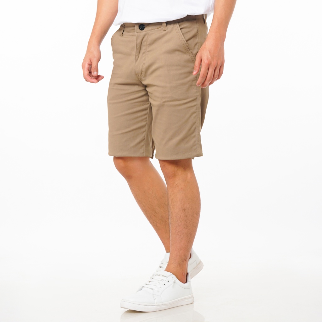 SANVANINA Celana Chino Pendek Slim Fit Khaki | Short Chino Khaki EA-026C