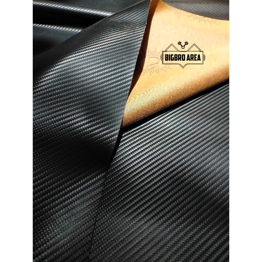 KULIT JOK MOTOR KARBON 65x95 cm Besar Sarung Jok Cover Jok Kulit Polos Hitam Oscar