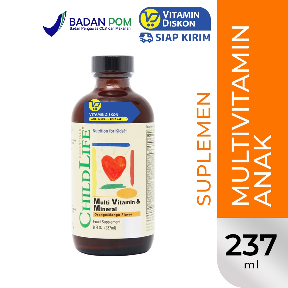 ChildLife Essentials Multivitamin & Mineral 237 Ml | Suplemen Vitamin Dan Mineral Anak