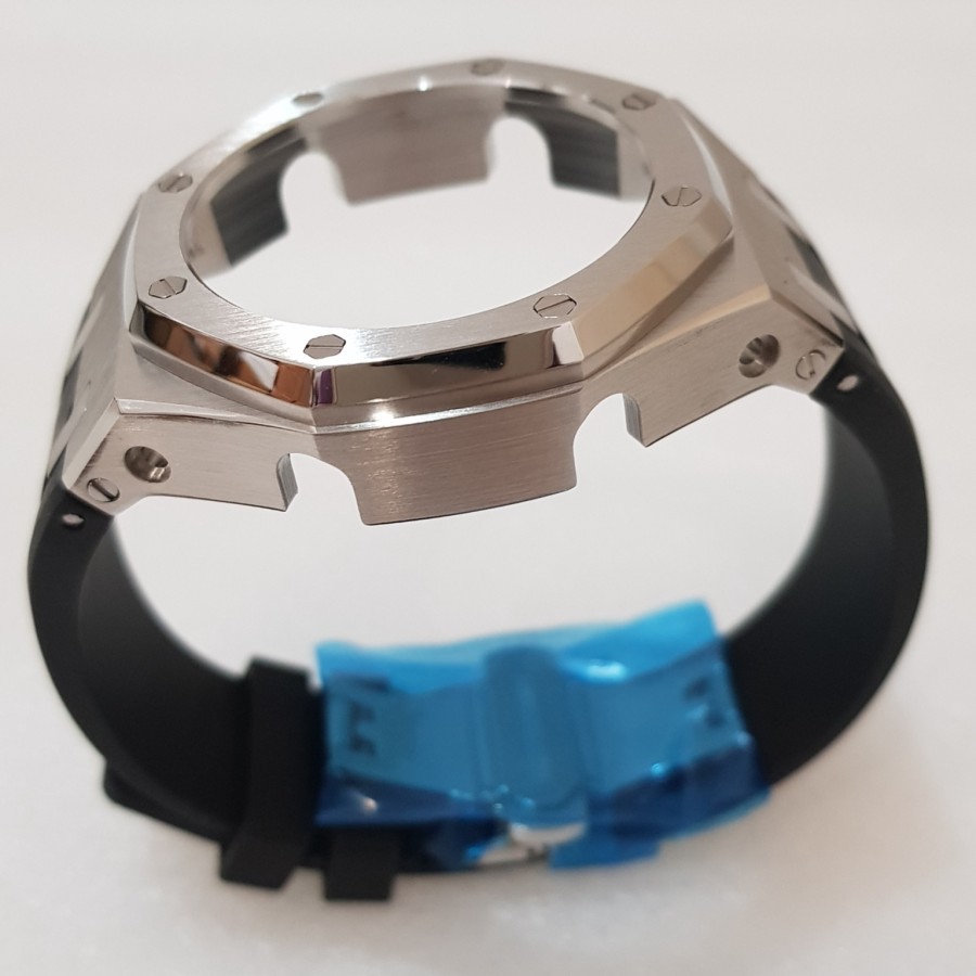 GSHOCK GA2100 CASE GEN 3RD BLACK STRAP BEZEL SILVER PREMIUM CASIO OAK