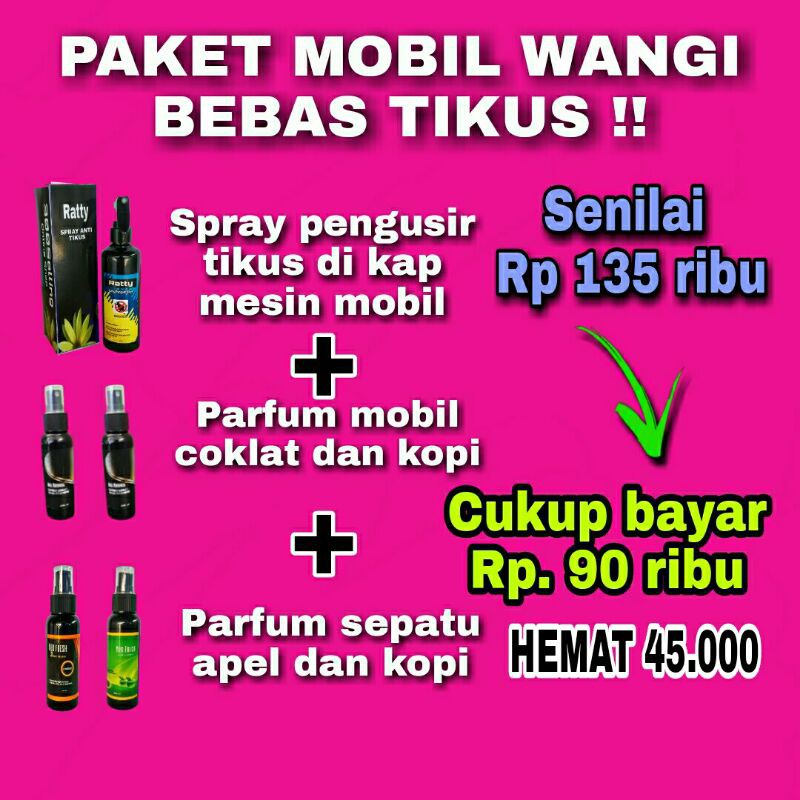 PAKET HEMAT PENGUSIR TIKUS/PARFUM MOBIL/PARFUM KOPI/ANTI TIKUS/OBAT TIKUS