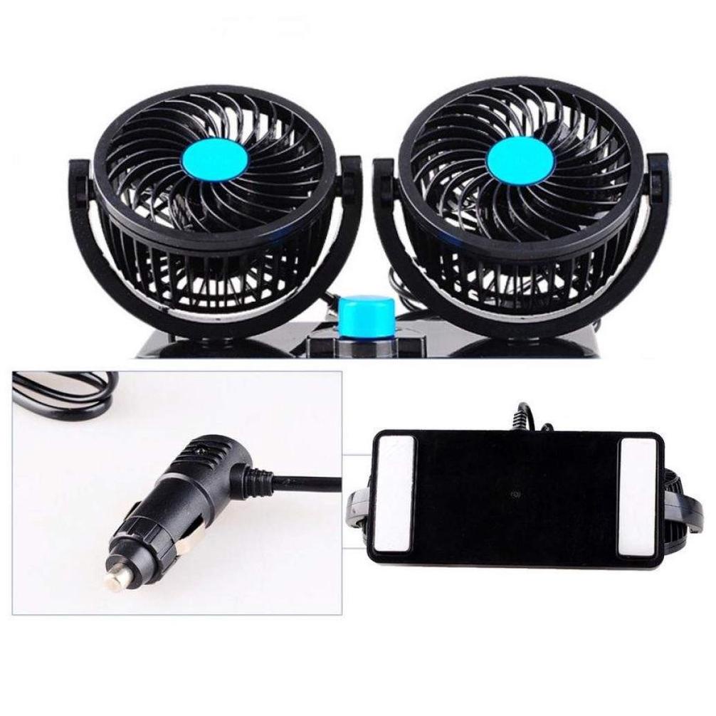 Kipas Angin Mobil Double Fan 12V/24V / Kipas Angin Mobil 12Volt / Kipas Mobil