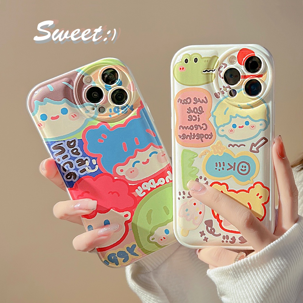 Case Pelindung Motif Kartun Untuk Iphone 7 8 PLUS X XR XS 11 12 13 14 PRO MAX SE 2020