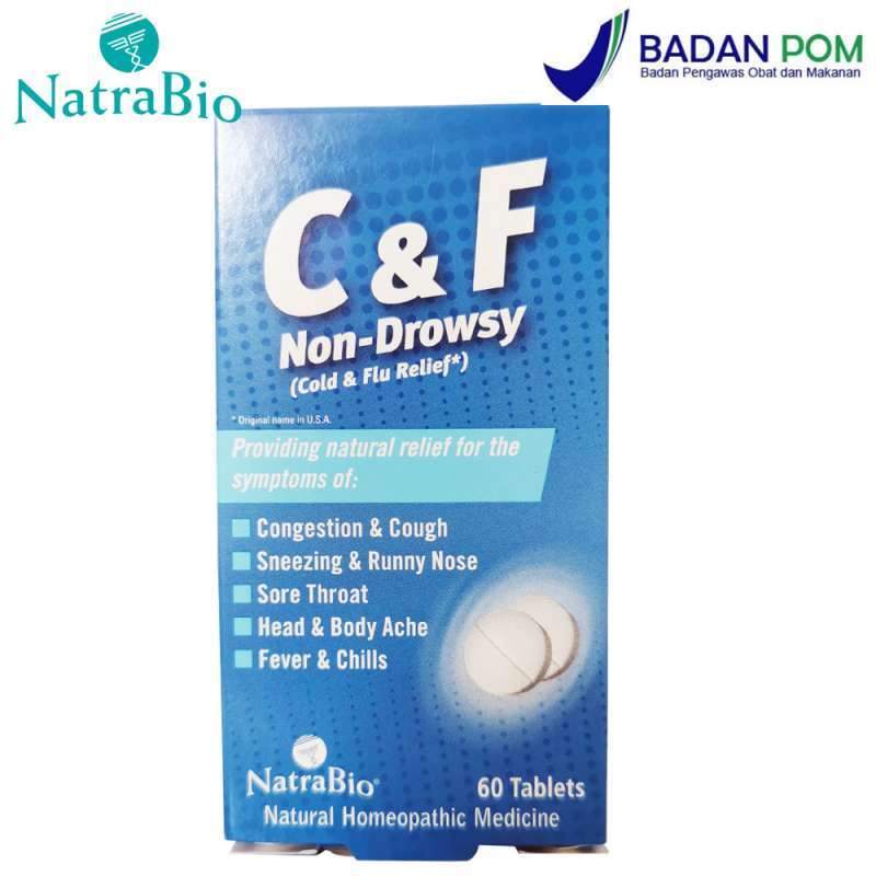 Natrabio Cold&Flu Relief (C&F) 60 tab obat batuk pilek alami natra bio