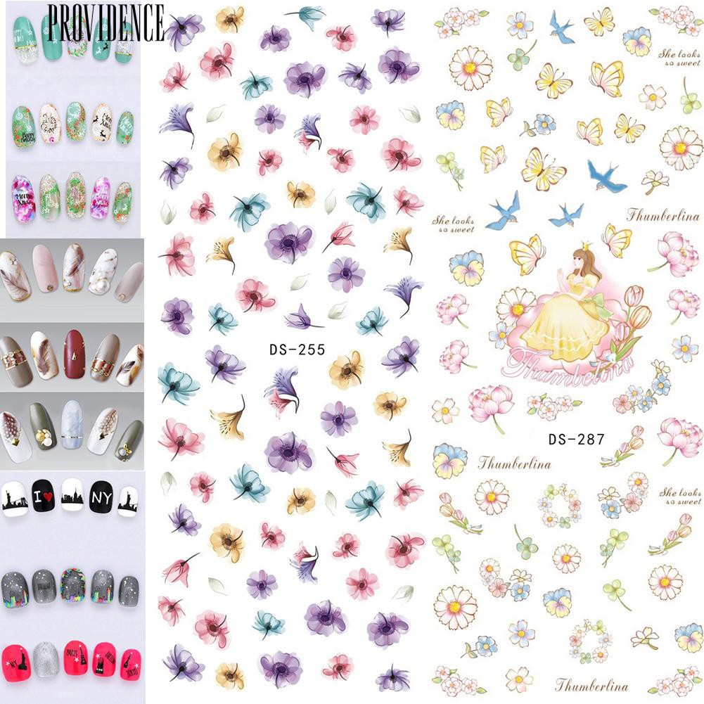 Bunga Bulu Kupu-kupu Surat Pola DIY Nail Art Sticker Manicure Alat