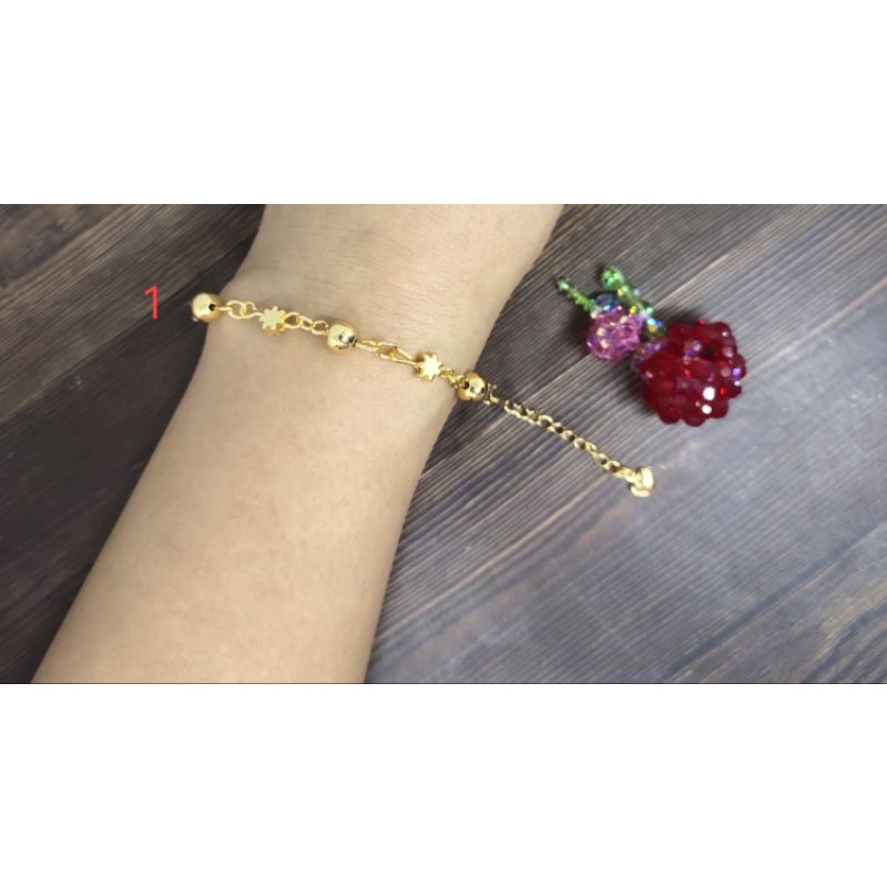 Fifi Fashion Gelang Tangan Bola Kombinasi Xuping Model Perhiasan Lapis Emas 18K-AB02