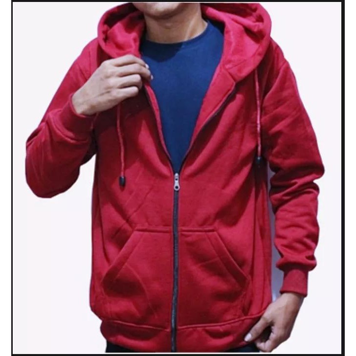 JAKET HOODIE ZIPPER POLOS - SWEATER POLOS TEBAL - HOODIE ZIPPER PRIA