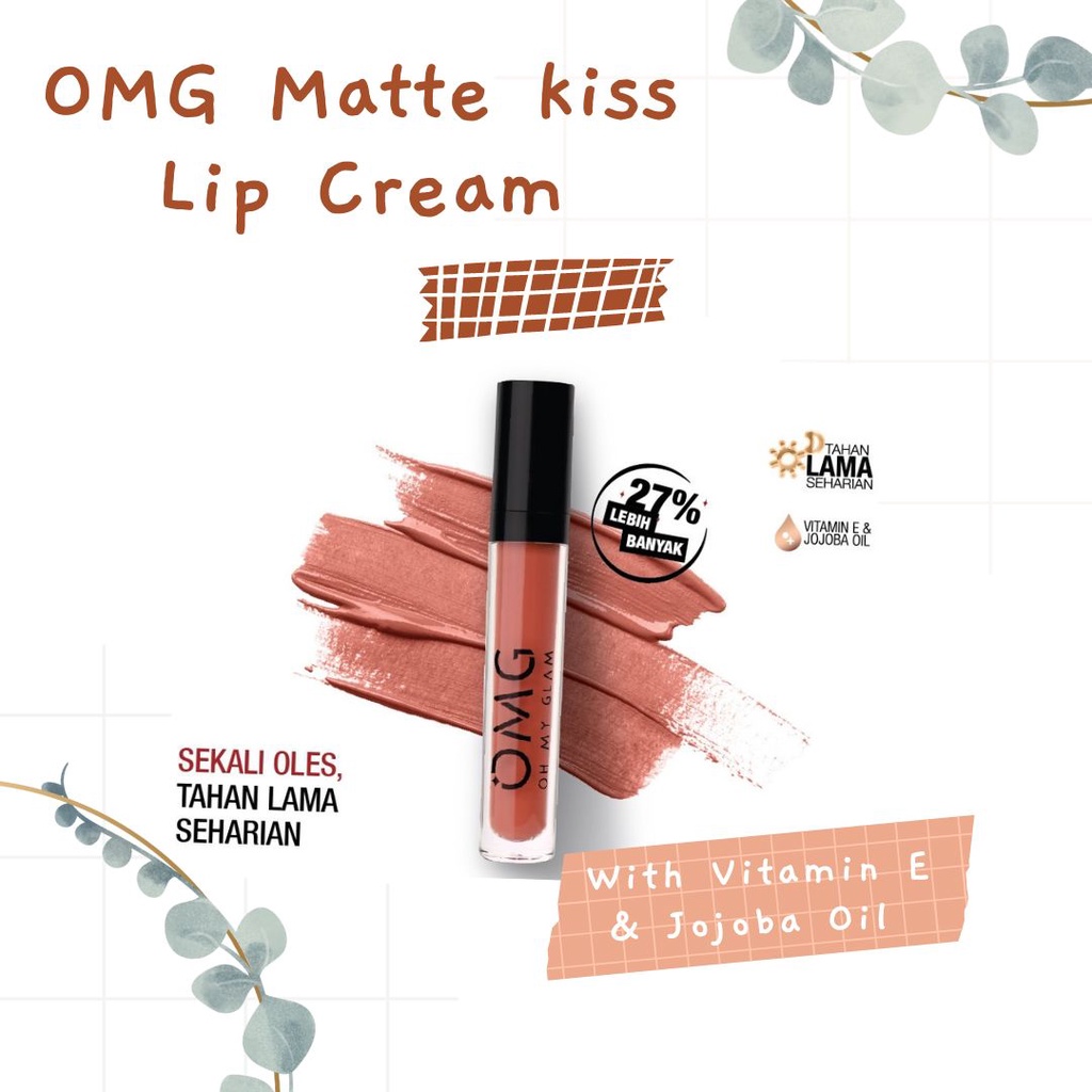 Jual Omg Oh My Glam Matte Kiss Lip Cream Oh My Glam Bpom Halal Shopee Indonesia