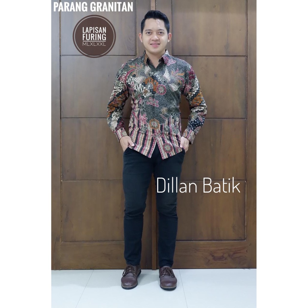 PARANG GRANITAN DILLAN KEMEJA BAJU BATIK PRIA SOLO LENGAN PANJANG PENDEK LAPIS FURING ATASAN BATIK PREMIUM MODERN KATUN HALUS SURYA BRATA ADITYA PARANG MAHKOTA BIRU DONGKER AHY GOLD AMARTA ANGGADA ANTASENA ARJUNA BARATAYUDA BASUDEWA BOKOR GRANITAN BUNGA