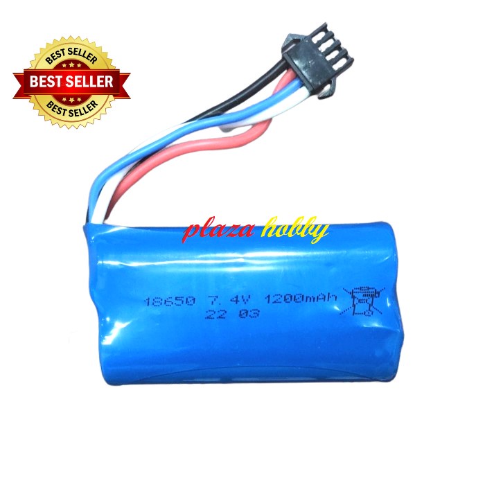 baterai mainan li-ion 18650 7.4V 1200mAh SM 4P rc car 1813 heliway