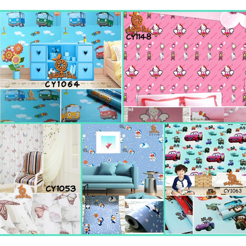 Wallpaper Dinding Kamar Tidur Anak Stiker Dinding Motif Kartun Wallpaper Stiker 10 Meter