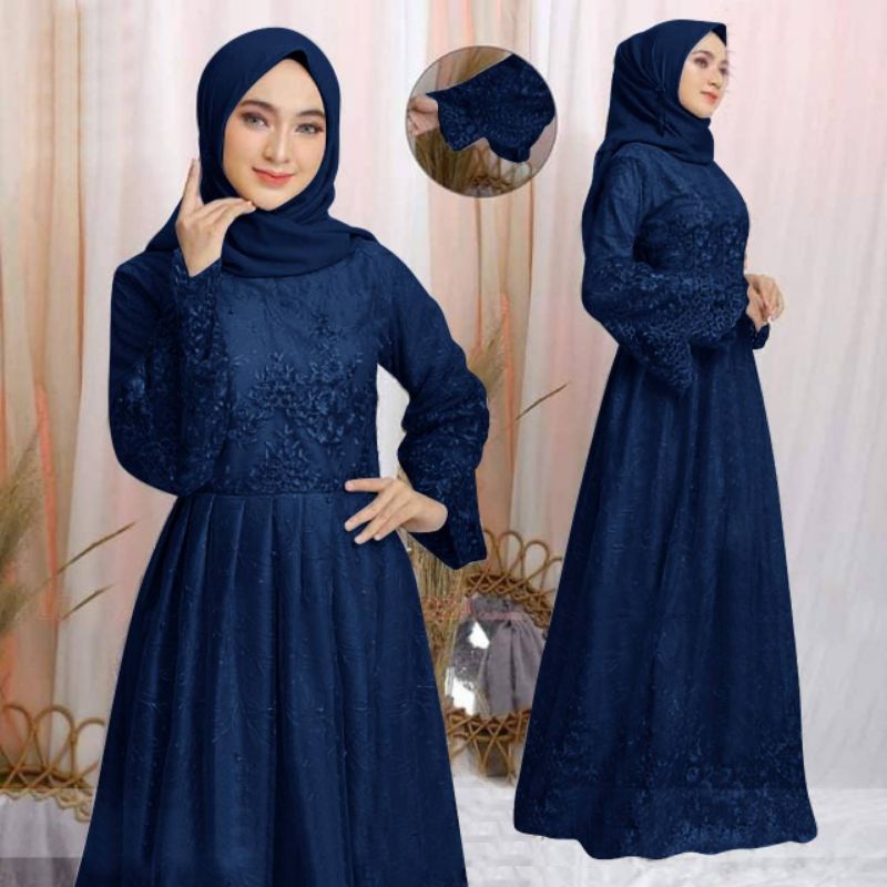 MAXI ARSY /GAMIS BRUKAT TILLE /GAMIS UNDANGAN /GAMIS LEBARAN /GAMIS KONDANGAN