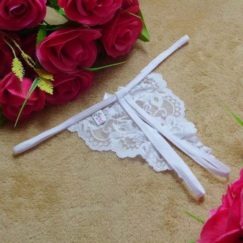 Celana Dalam Lingerie Cut Out Open Crotch Bahan Lace Transparan Sexy Untuk Wanita