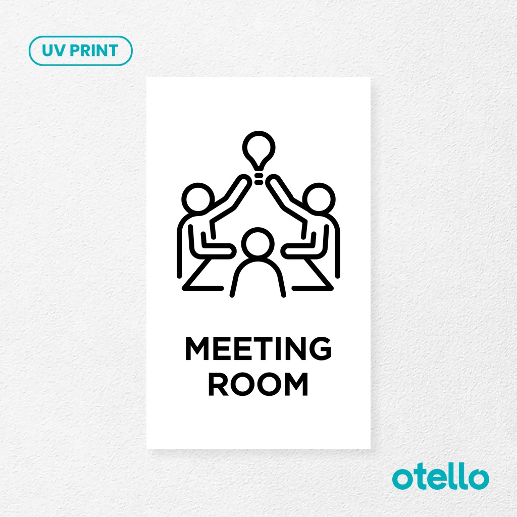 Otello - Meeting Room Sign Board Akrilik Print Papan Petunjuk Signage Ruangan Kantor Office Acrylic