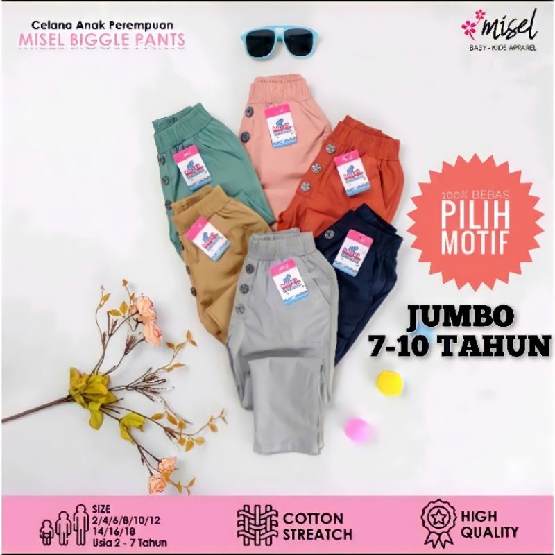 (7-10Tahun) Celana Panjang Anak Perempuan Cewek Misel Biggie Long Pants Anak Usia 7 - 10Tahun